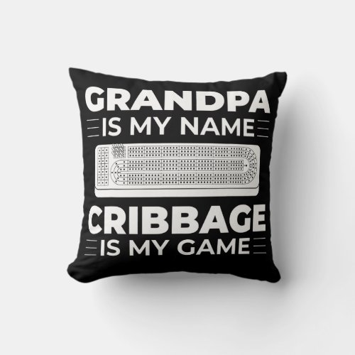 Mens Cribbage Board Player Card Game Rules Crib Throw Pillow