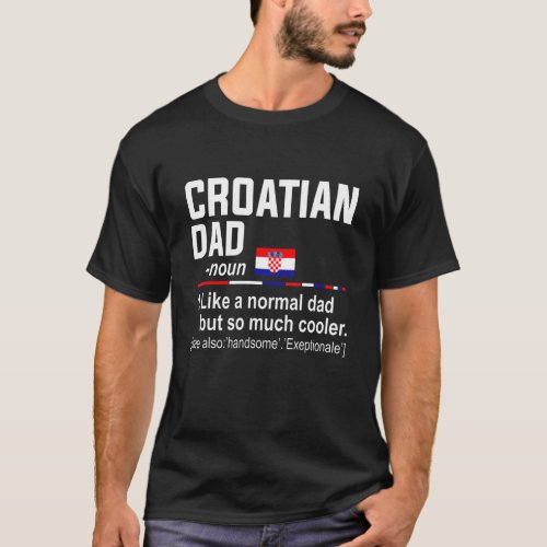 Mens Croatian Dad Definition     Fathers Day Daddy T_Shirt