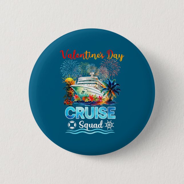 Mens Cruise Squad Valentine's Day Vacation Travel  Button (Front)