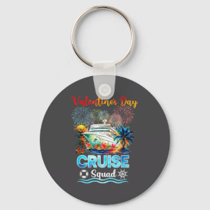 Mens Cruise Squad Valentine's Day Vacation Travel  Keychain