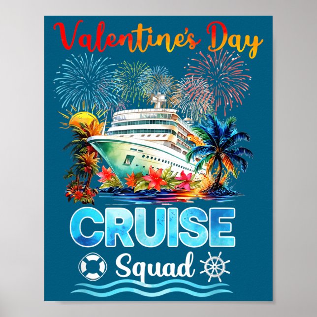 Mens Cruise Squad Valentine's Day Vacation Travel  Poster (Front)