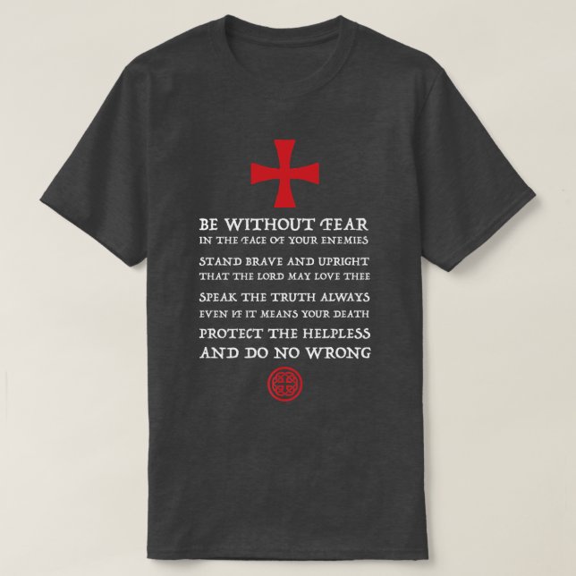 Mens Crusader Knight  Knights Templar Code T   Hol T-Shirt (Design Front)