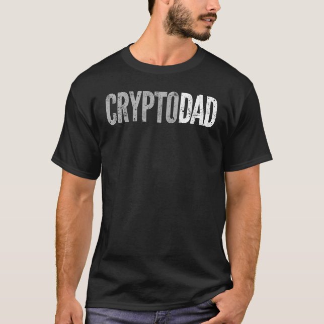 Mens Crypto Dad Funny Cryptodad Bitcoin Miner Cryp T-Shirt (Front)