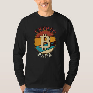 Mens Crypto Papa Dad Bitcoin Coin Miner Hodl Grand T-Shirt