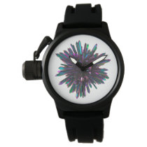 *~* Men's Crystal Sphere Metallic Blue Purple Watch