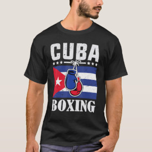 Mens Cuba boxing with gloves and cuban flag Cuban  T-Shirt