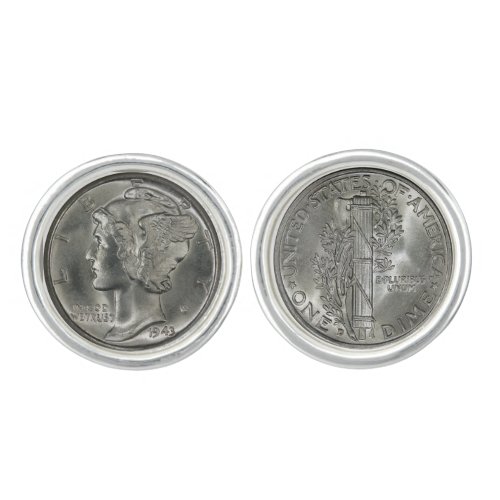 Mens Cuff_links Mercury Dime Design Cufflinks