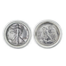 Men's Cuff-links Walking Liberty Half Dollar