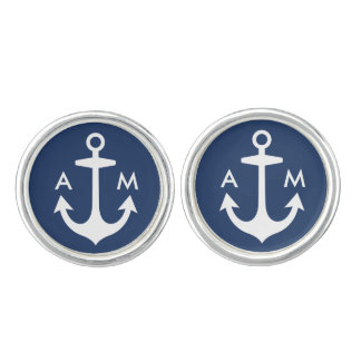 Men's Cufflinks | Anchor Monogram Design
