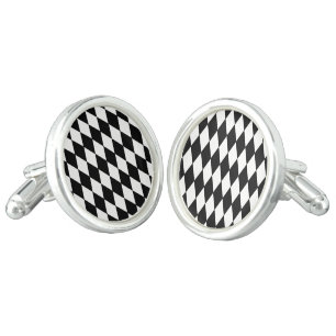 Men's Cufflinks-Harlequin Diamond Print Cufflinks