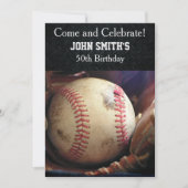 Men's Custom  Baseball Birthday Invitations (Front)