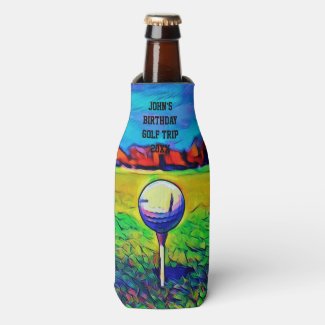 Men's Custom Golfing Birthday Favors Golf Trip Bottle Cooler