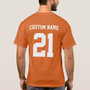 orange and navy blue shirt