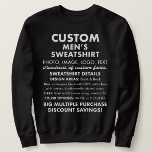 Men's Custom Personalized Black Sweatshirt