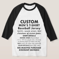 Men's Custom Personalized Raglan Baseball Jersey