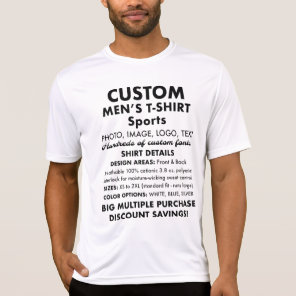 Men's Custom Personalized White Sports T-Shirt
