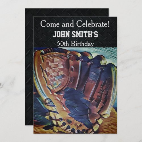 Mens Custom Vintage Baseball Birthday Invitations