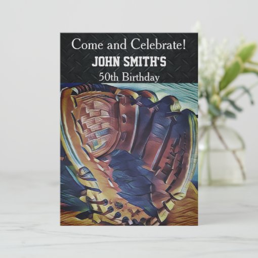 Men S Custom Vintage Baseball Birthday Invitations Zazzle