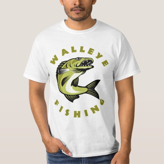 Mens Custom Walleye Fishing TShirt