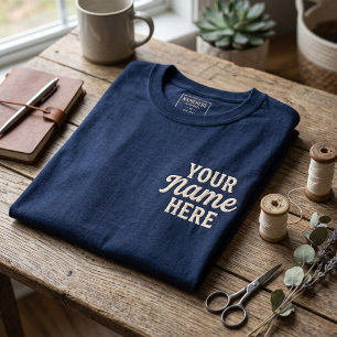 Men's Custom Your Name Here Embroidered  T-Shirt
