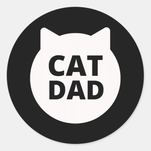 Mens Cute Cat Dad Fathers Day Kitty Daddy Kitten Classic Round Sticker