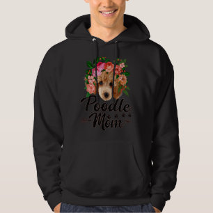 Mens Cute Flowers Poodle Graphic Dog Dog Mom Hoodie
