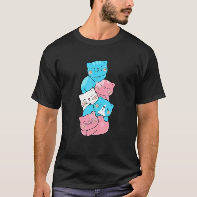 Mens Cute Lgb Ransgender Flag Pride Cat Lgb Cute C T-Shirt (Front)