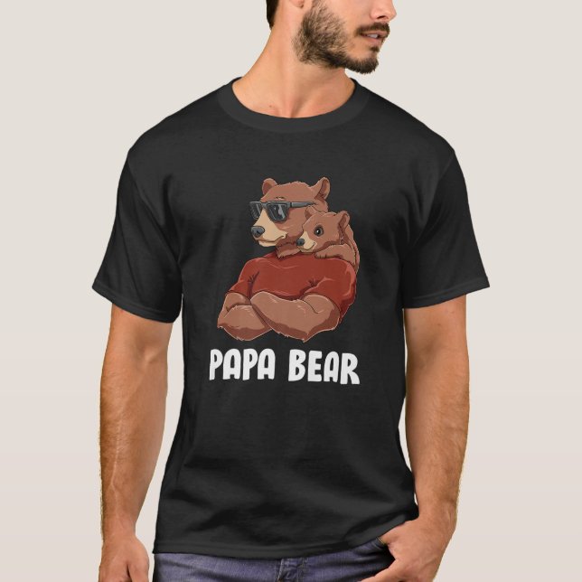 Mens Cute Papa Bear - Father Kids Daughter Son Pap T-Shirt (Front)