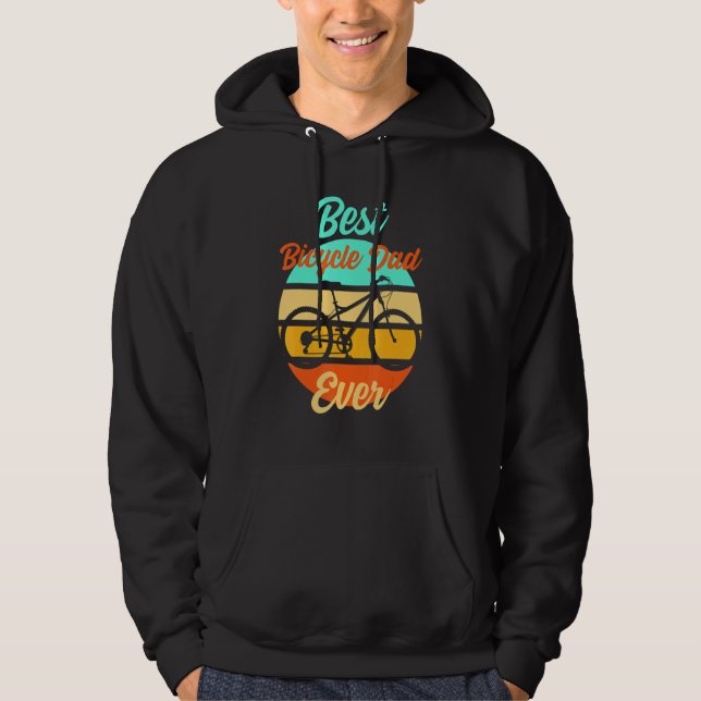 Mens Cyclist Papa Father Father's Day Downhill Ebi Hoodie (Front)