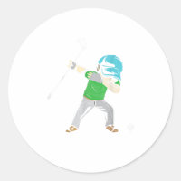 Mens Dabbing Golf Player golfing hobby christmas Classic Round Sticker