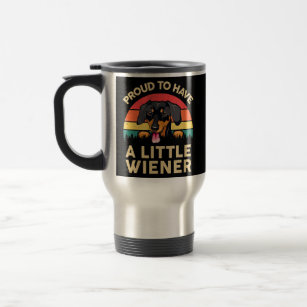 Mens Dachshund Dad Proud To Have A Little Wiener Travel Mug