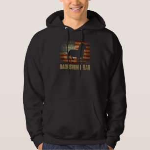 Mens Dachshund Dad Vintage American Flag Patriotic Hoodie