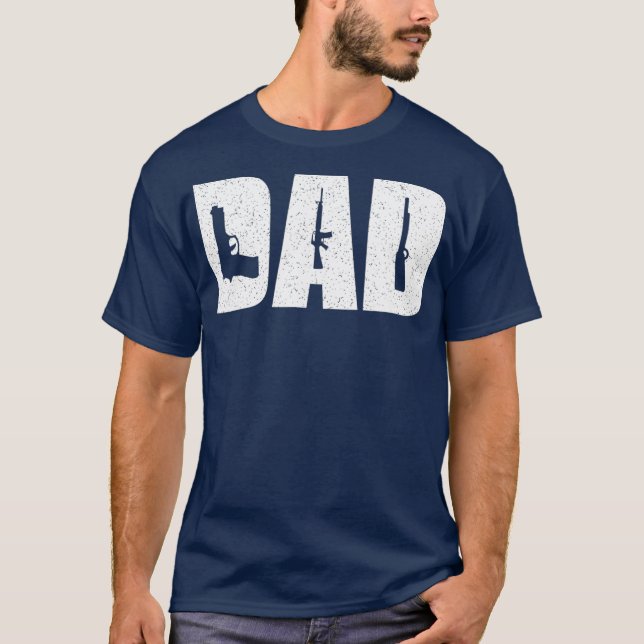 Mens DAD and Guns Collection Vintage T-Shirt (Front)