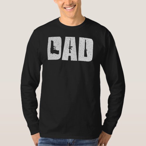 Mens Dad And Guns Collection Vintage T_Shirt
