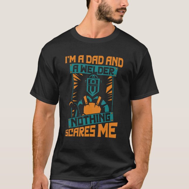 Mens Dad And Welder Nothing Scares Me Inspector Ti T-Shirt (Front)