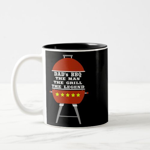 Mens Dad Barbecue Grill the Man Myth Legend Funny  Two_Tone Coffee Mug