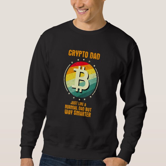 Mens Dad Bitcoin Crypto Cryptocurrency Blockchain  Sweatshirt (Front)