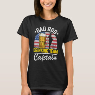 Mens Dad Bod Drinking Team Captain American Flag 4 T-Shirt