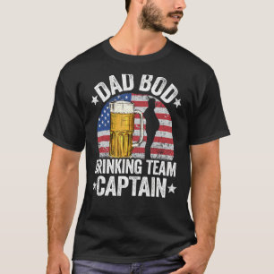 Mens Dad Bod Drinking Team Captain American Flag 4 T-Shirt