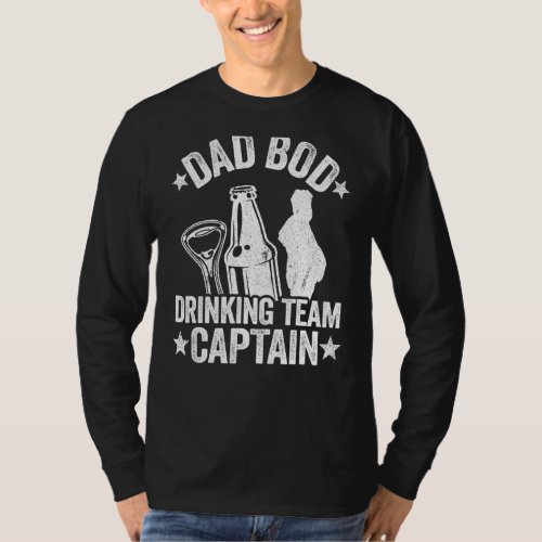 Mens Dad Bod Drinking Team Captain Beer  Funny Bee T_Shirt