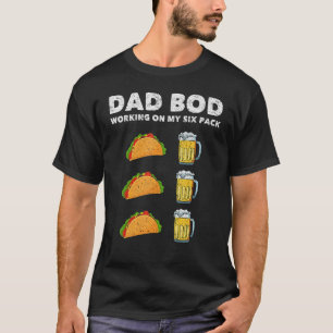 Mens Dad Bod Six Back Abs Father Figure Tacos Bee T-Shirt