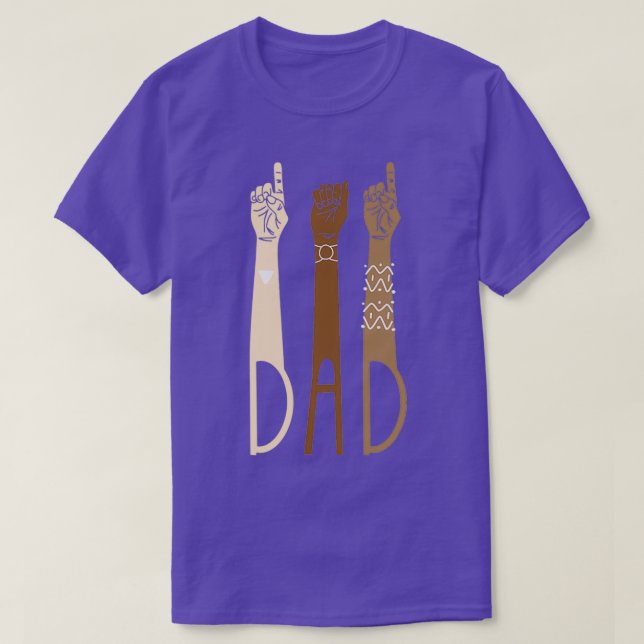 Mens Dad Deaf Pride Fathers Day Dad ASL Sign Langu T-Shirt (Design Front)