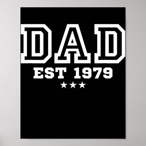 Mens Dad Established 1979 Fathers Day  Poster