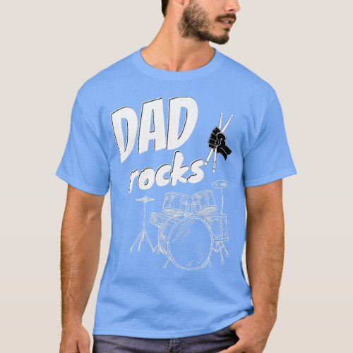 Mens Dad Fathers Day Drum Kit Drums Music Gift Ide T_Shirt