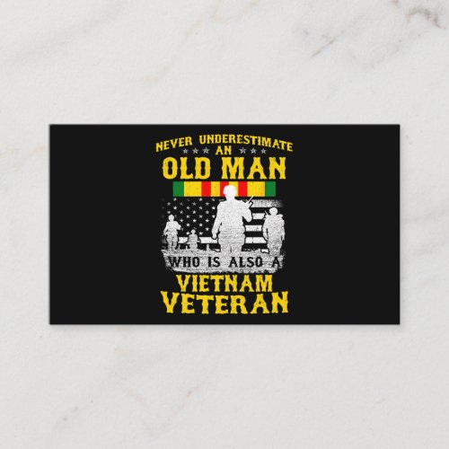 Mens Dad Grandpa Vietnam Veteran Vintage Shirt Men Business Card