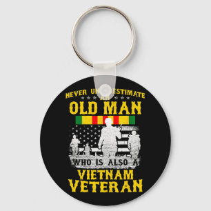 Mens Dad Grandpa Vietnam Veteran Vintage Shirt Men Keychain