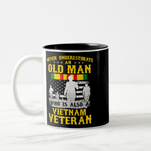 Mens Dad Grandpa Vietnam Veteran Vintage Shirt Men Two-Tone Coffee Mug