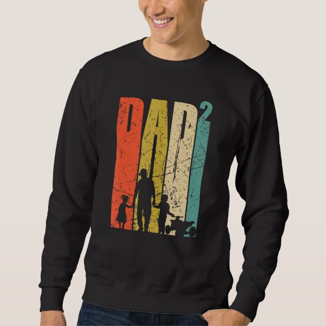Mens Dad High 2 Birth  Father Birth Double Dad Qua Sweatshirt (Front)