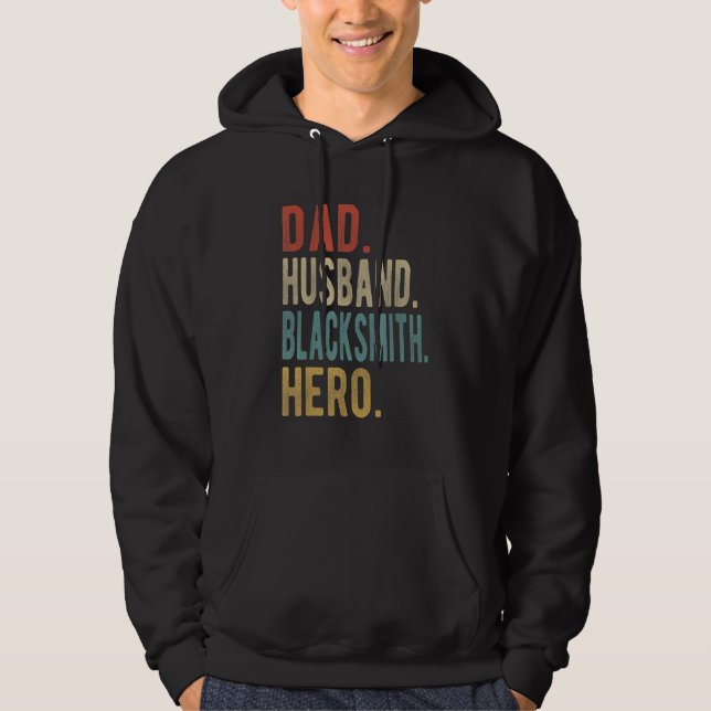 Mens Dad Husband Blacksmith Hero Hoodie (Front)