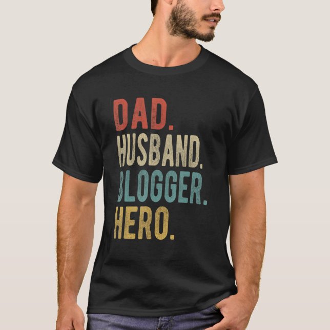 Mens Dad Husband Blogger Hero T-Shirt (Front)
